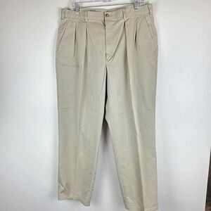 Hunt Club Cream Chino Dress Pants 36/29 Button pockets‎ Wrinkle Free.D57